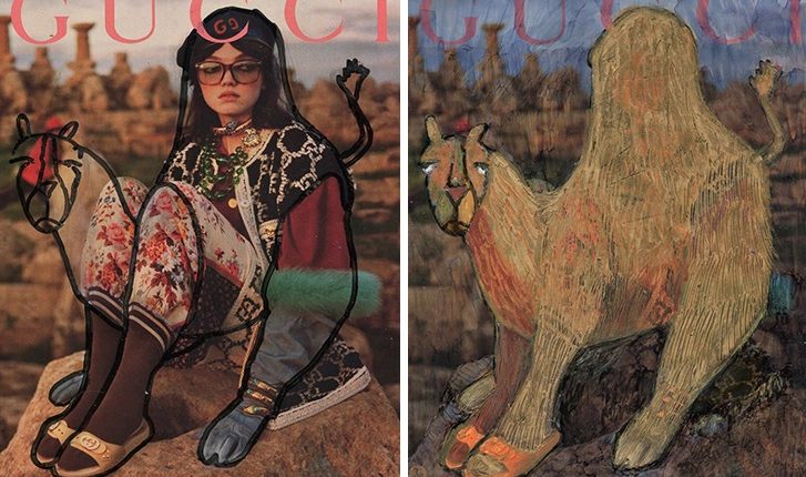 Красноярская художница Петра Сазонова мановением кисти превращает журнальных моделей в животных