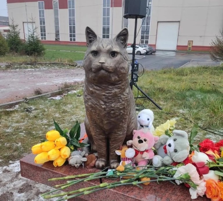 В Петербурге появился памятник замученному живодерами коту
