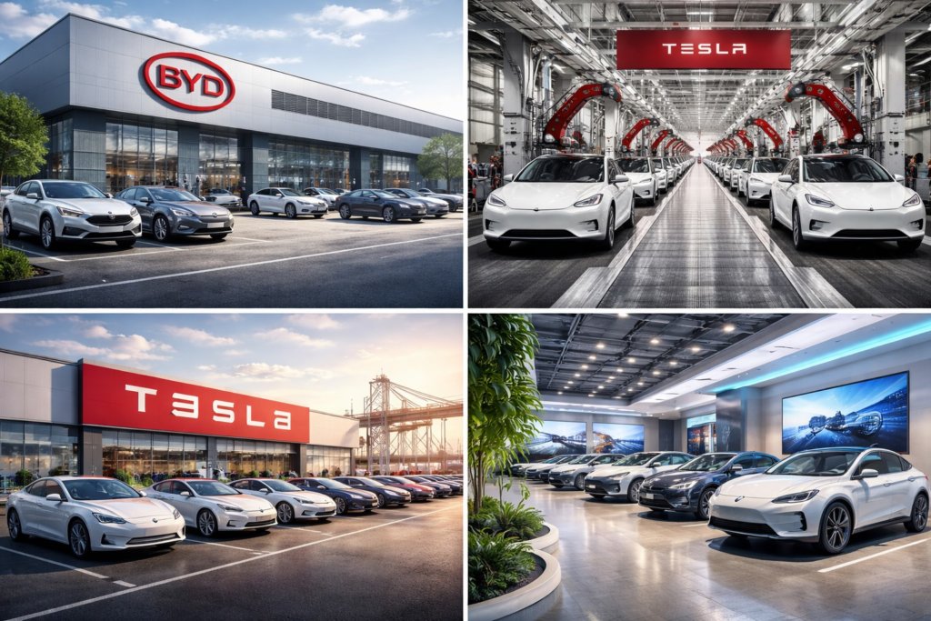 Электромобили: BYD может опередить Tesla по итогам 2025 года