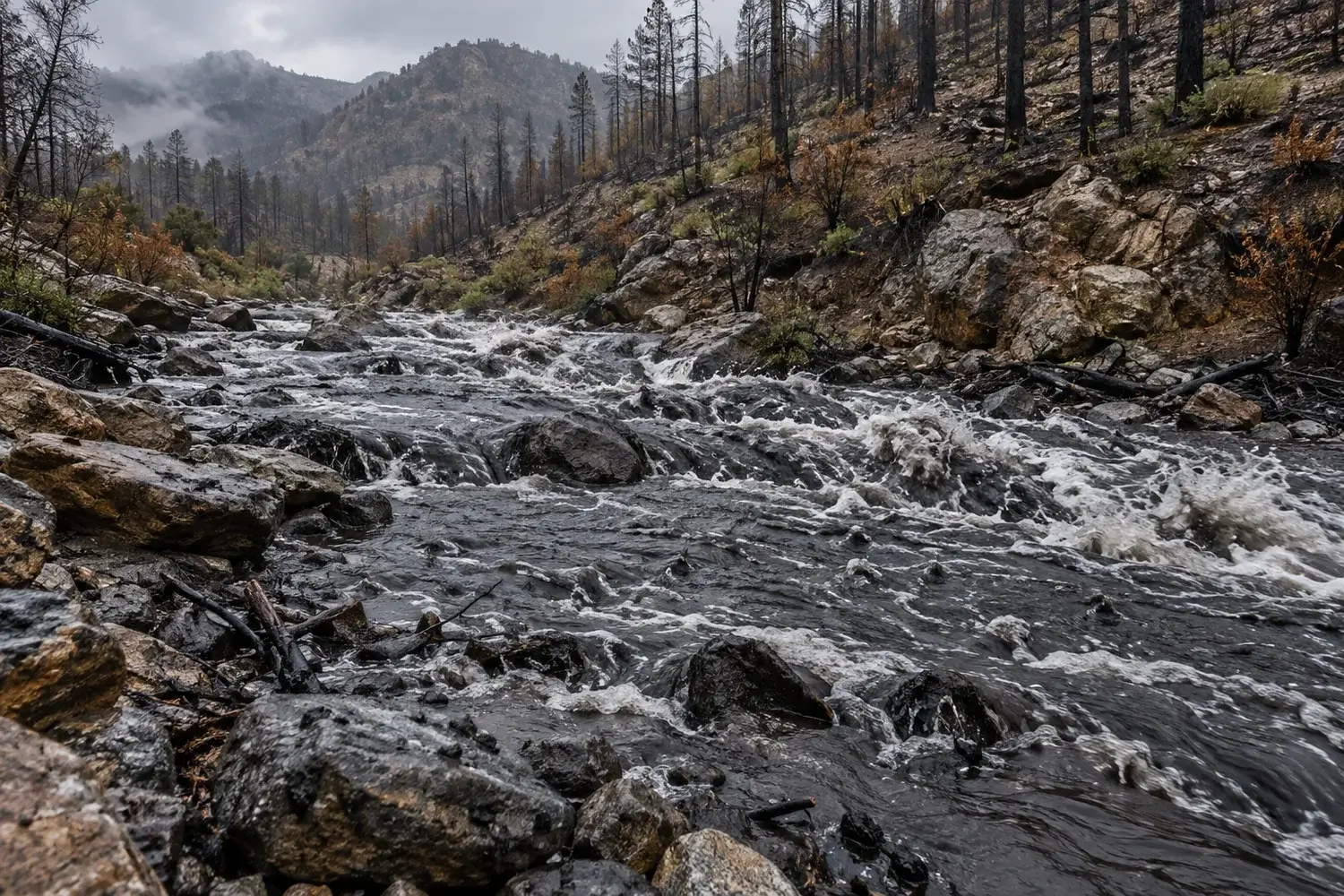 В Испании пепел лесного пожара загрязнил источники водоснабжения после ливней